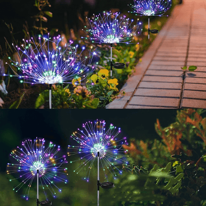 Luminária Solar de Jardim LED Fogos de Artifício