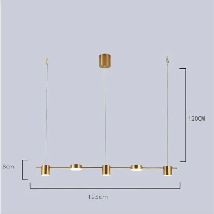 Luminária Pendente Linear 6 Luzes Led