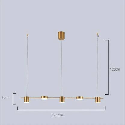 Luminária Pendente Linear 6 Luzes Led
