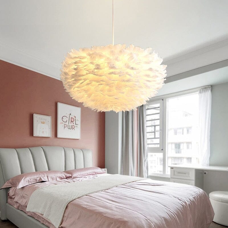 Luminária Pendente Moderna de Plumas