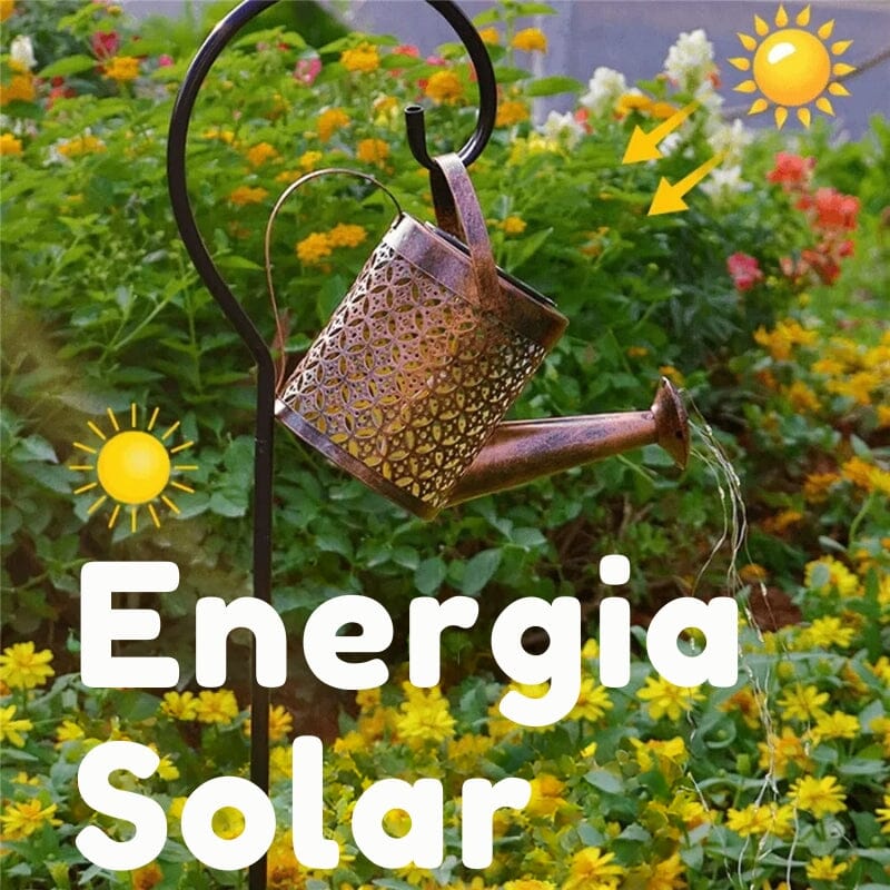 Luminária Solar de Jardim LED Chaleira Decorativa