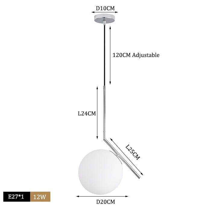 Pendente Luminária Globo de Vidro