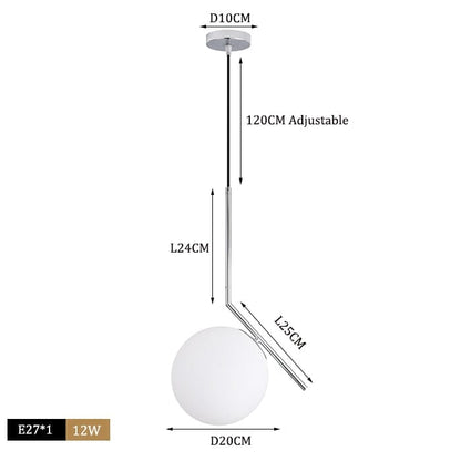 Pendente Luminária Globo de Vidro