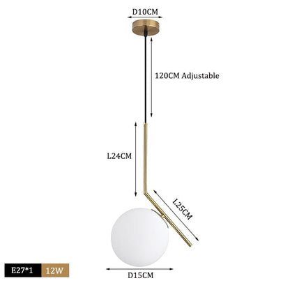 Pendente Luminária Globo de Vidro