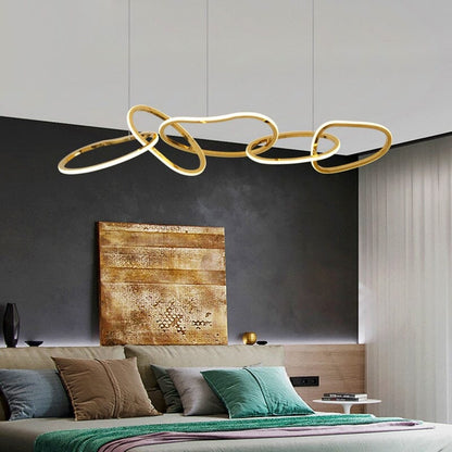 Pendente Linear Moderno Anéis de LED