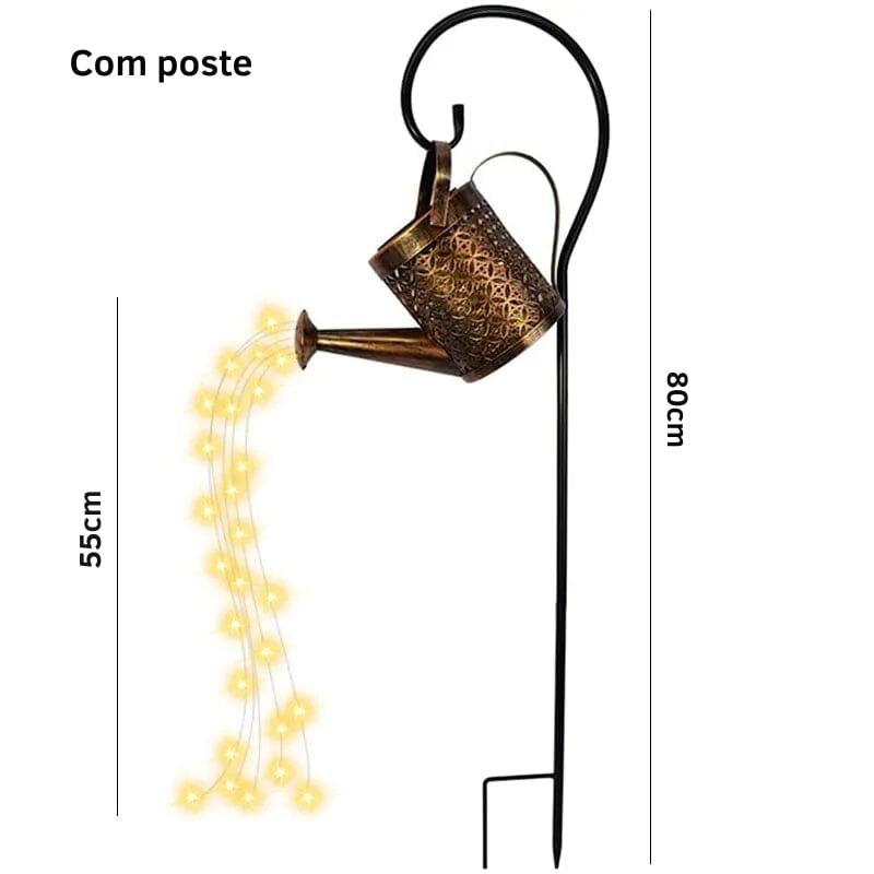 Luminária Solar de Jardim LED Chaleira Decorativa