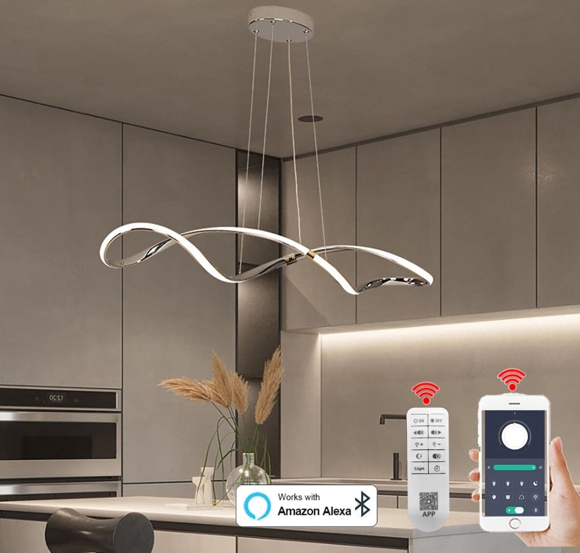 Lustre Luminária Pendente Moderno (Integração Alexa)