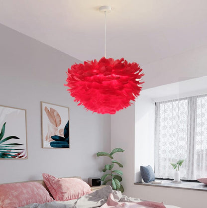 Luminária Pendente Moderna de Plumas