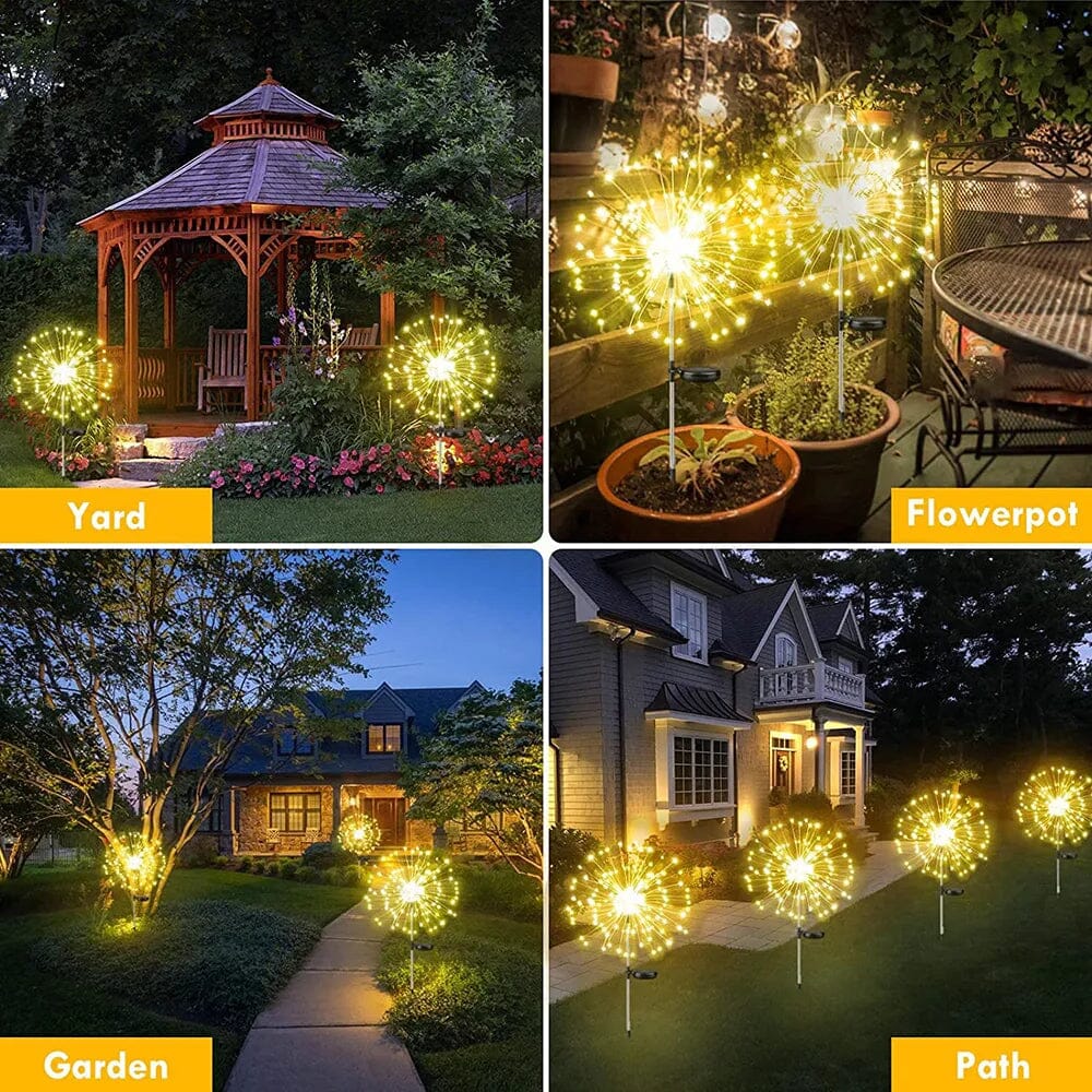 Luminária Solar de Jardim LED Fogos de Artifício