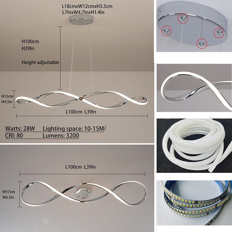 Lustre Luminária Pendente Moderno (Integração Alexa)