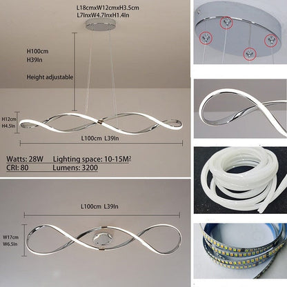 Lustre Luminária Pendente Moderno (Integração Alexa)
