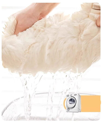 Tapete Macio Antiderrapante Pele De Coelho Falso