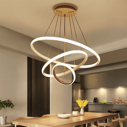 Lustre Pendente Moderno Círculos de LED