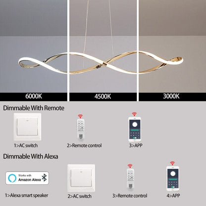 Lustre Luminária Pendente Moderno (Integração Alexa)